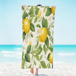 Fresh Fruit Lemons Beach Towel Quick Dry Super Absorbent Microfiber Polyester Lightweight Sandproof Towel for Pool Yoga Travel 31x61 Inch