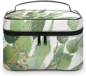 Fresh Sage Green White Convenient Makeup Bag with Large Capacity, Scratch Resistant And Stain Resistant