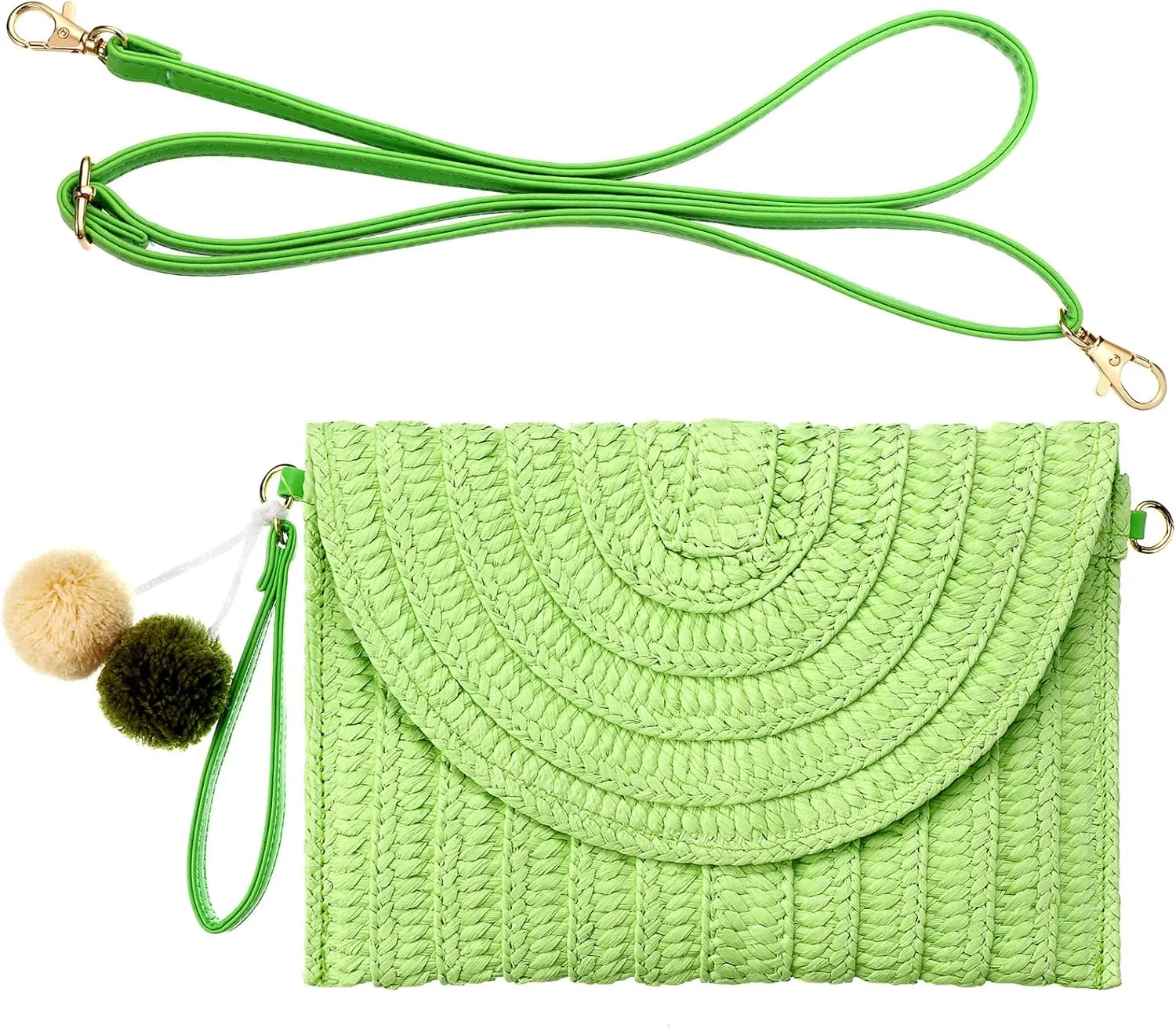 Frienda Straw Shoulder Bag Women Straw Clutch Crossbody Wallet