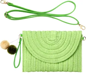 Frienda Straw Shoulder Bag Women Straw Clutch Crossbody Wallet
