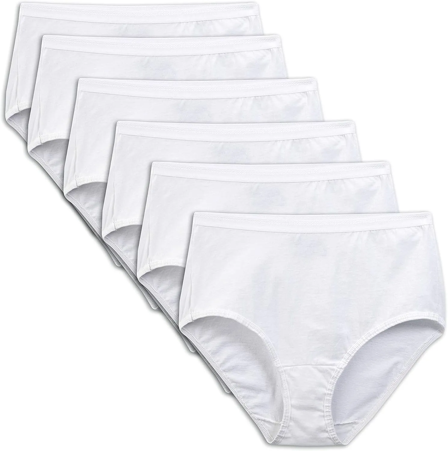 Fruit of the Loom Women's Eversoft Cotton Brief Underwear, Tag Free & Breathable, Available in Plus Size