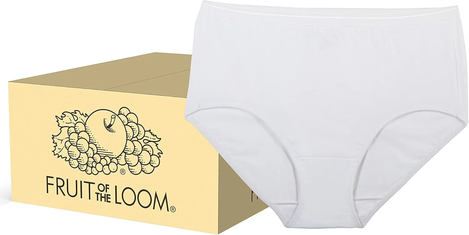 Fruit of the Loom Women's Eversoft Cotton Brief Underwear, Tag Free & Breathable, Available in Plus Size