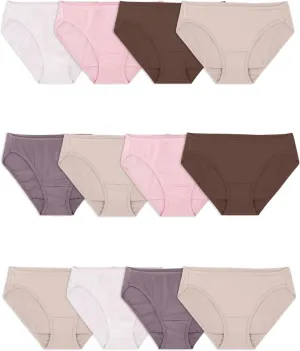Fruit of the Loom Women's Eversoft Cotton Underwear Multipacks, Tag Free & Breathable, Available in Plus Size