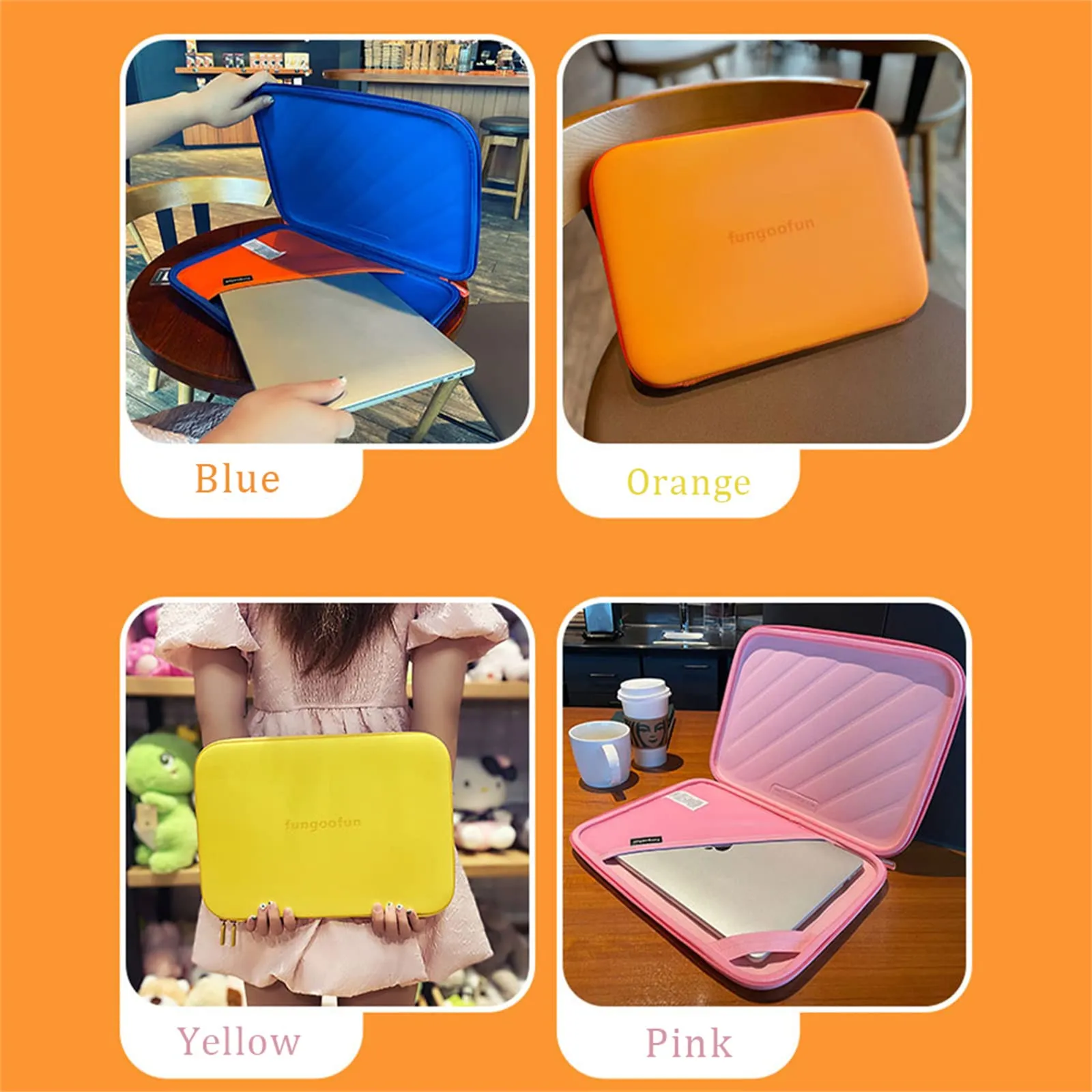 Fungoofun 15" Water proof laptop sleeve- Yellow