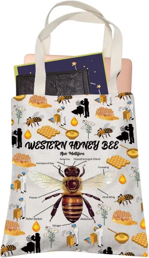 Funny Beekeeper Gift Western Honey Bee Shopping Bag Bee Lover Christmas Birthday Travel Shoulder Bag