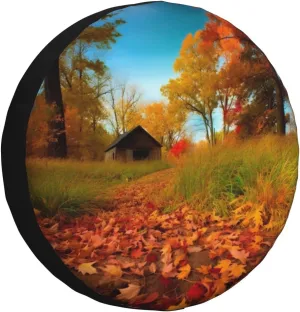 Gallery for Fall Tire Cover Outdoor Waterproof Snow Sun Rain Wheel Cover Portable Wheel Bags Camper Spare Tire Cover Universal Car Tire Protectors for Trailer RV SUV