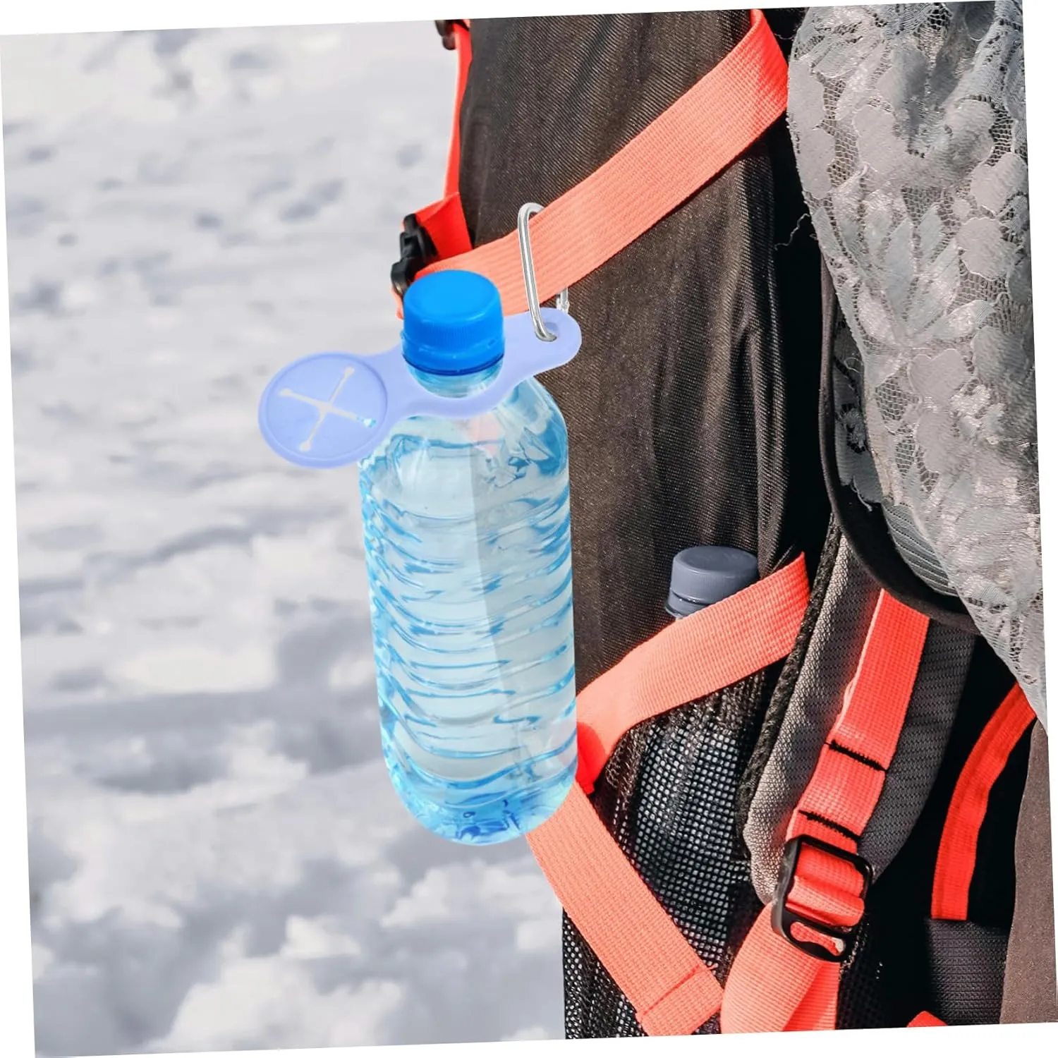 GALPADA Portable Water Bottle Hanging Buckle Leakproof Water Bottle Holder with Strap Outdoor Collapsible Water