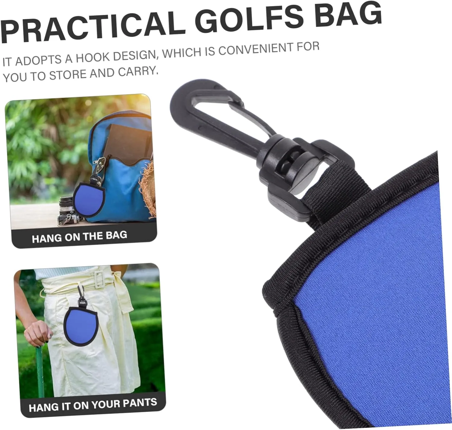 Garneck 2 Pcs Golf Cleaning Bag Pocket Protector Cleaning Tools Portable Towel Pocket Pouch Holder Golfs Balls