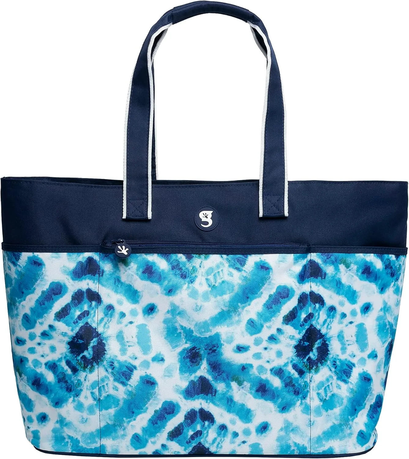 geckobrands Oversized Beach Tote – Large and Stylish Beach Bag with 4 Exterior Pockets and Zippered Internal Compartment