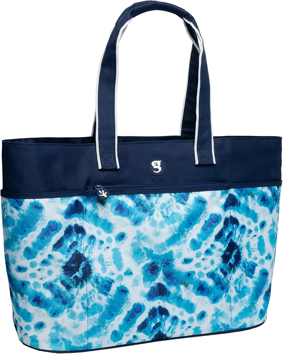 geckobrands Oversized Beach Tote – Large and Stylish Beach Bag with 4 Exterior Pockets and Zippered Internal Compartment