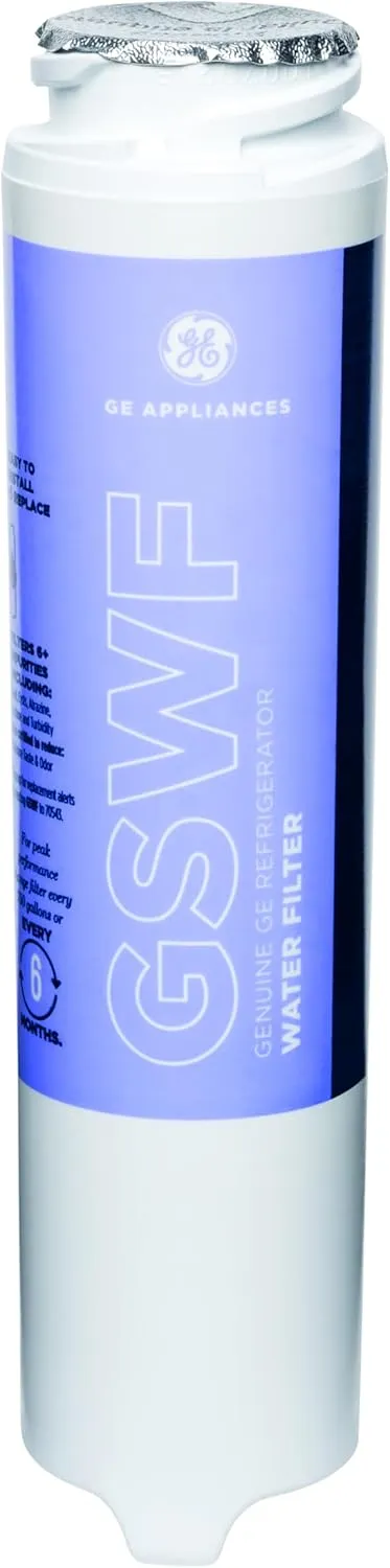 General Electric GE GSWF Refrigerator Water Filter | Certified to Reduce Lead, Sulfur, and 50  Other Impurities | Replace Every 6 Months for Best Results | Pack of 1