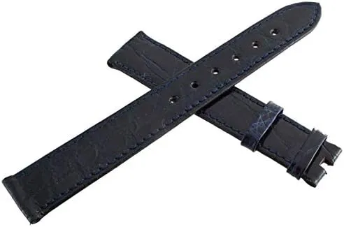 Genuine 17mm x 14mm Blue Leather Watch Band Strap