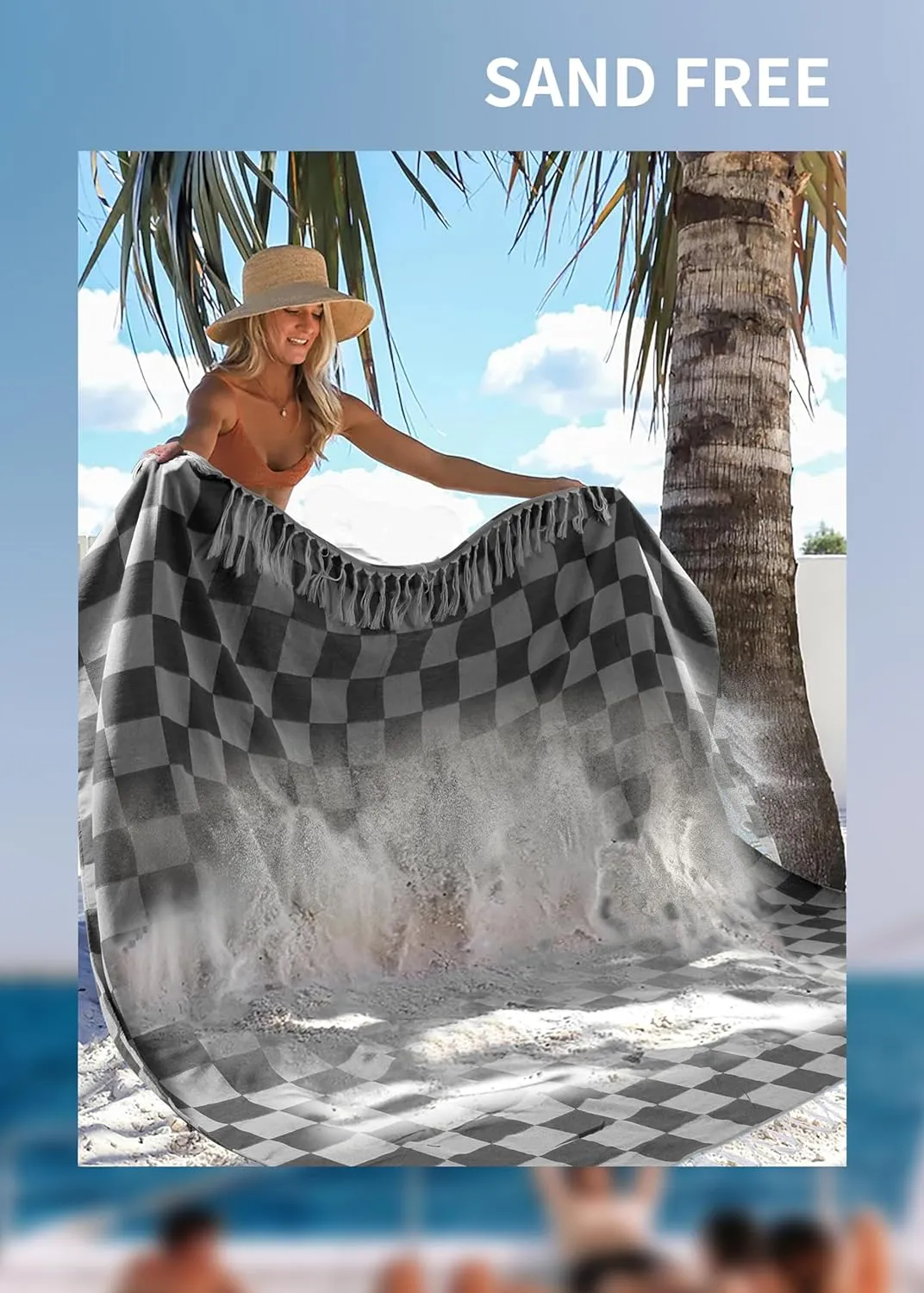 Giant Beach Towel Blanket Autumn Outing Stuff for Women & Men Road Trip Camping Gear Ship Cruise Gear Must Haves Extra Large XXL Black Plain PatternAirplane Accessories Travel Gadgets