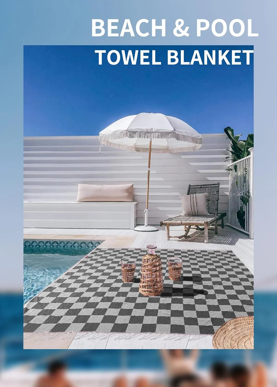 Giant Beach Towel Blanket Autumn Outing Stuff for Women & Men Road Trip Camping Gear Ship Cruise Gear Must Haves Extra Large XXL Black Plain PatternAirplane Accessories Travel Gadgets