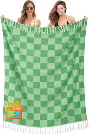 Giant Beach Towel Blanket Autumn Outing Stuff for Women & Men Road Trip Camping Gear Ship Cruise Gear Must Haves Large L Teal Plain Pattern Airplane Accessories Travel Gadgets Yard Mat
