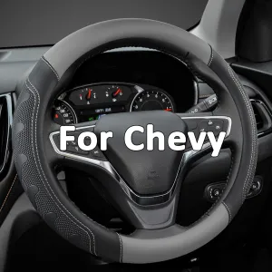 GIANT PANDA Car Steering Wheel Cover Customized for Chevy, Black and Gray