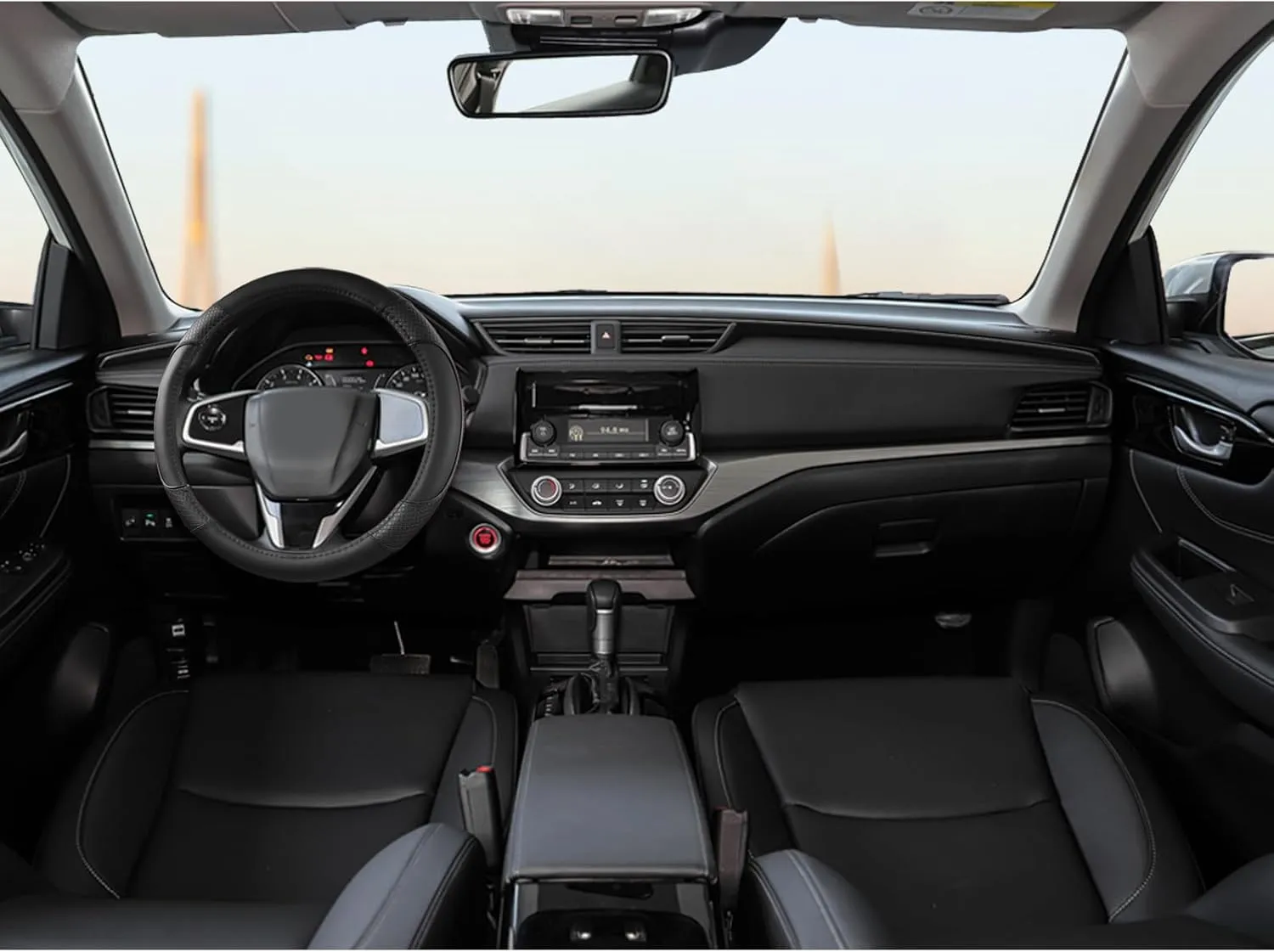 GIANT PANDA Steering Wheel Cover for Honda Civic(2006-2015),CR-Z, Insight, S2000 (Black-Small Size)