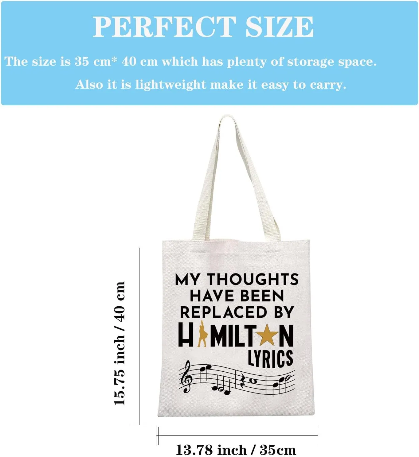 GJTIM Musical Gift Musical Lyrics Gift Talk Less Smile More Travel Bag(Lyrics Tote)