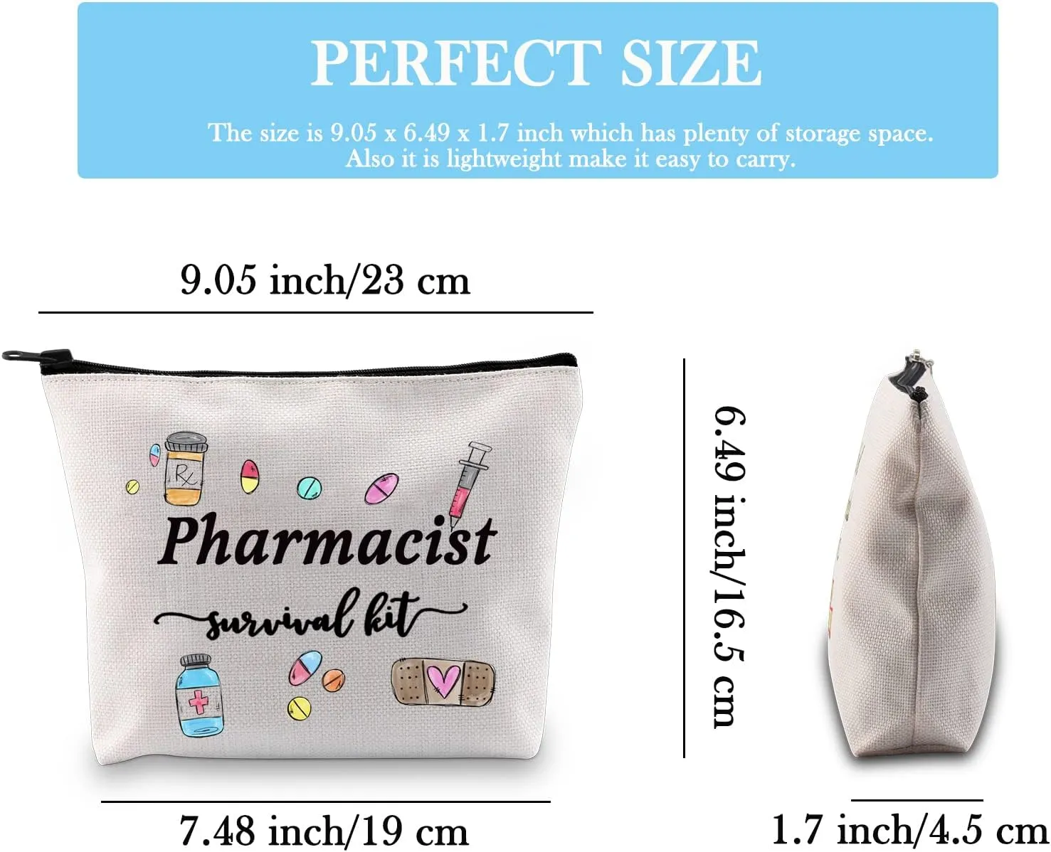 GJTIM Pharmacist Gift - Pharmacy Graduation and Survival Kit Cosmetic Bags for Pharmacy Tech