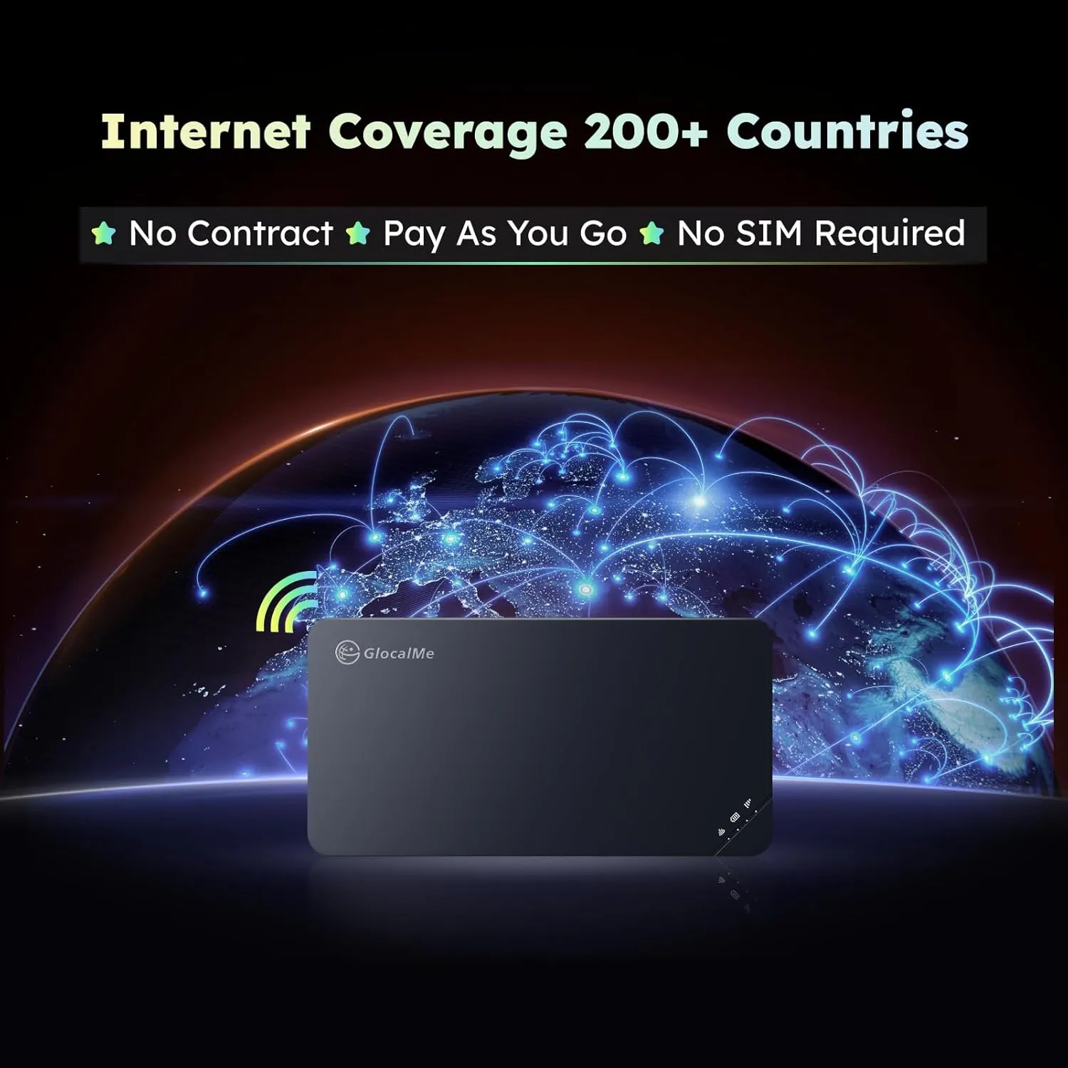 GlocalMe U3 4G LTE Mobile Hotspot, Portable WiFi Hotspot for Travel in 200  Countries, No SIM Card Needed, 10 Connected Devices and Global 1GB Data 90 Days, Pocket WiFi Hotspot Device (U3 Black)