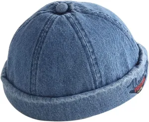 Gogobear Denim Brimless Cap Fashion Brimless Hat Street Casual Lovers Hip Hop Dancing Watch Cap