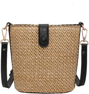 Gogobear Women Small Straw Shoulder Bag Handwoven Crossbody Bags with Removable Shoulder Strap for Travel Beach