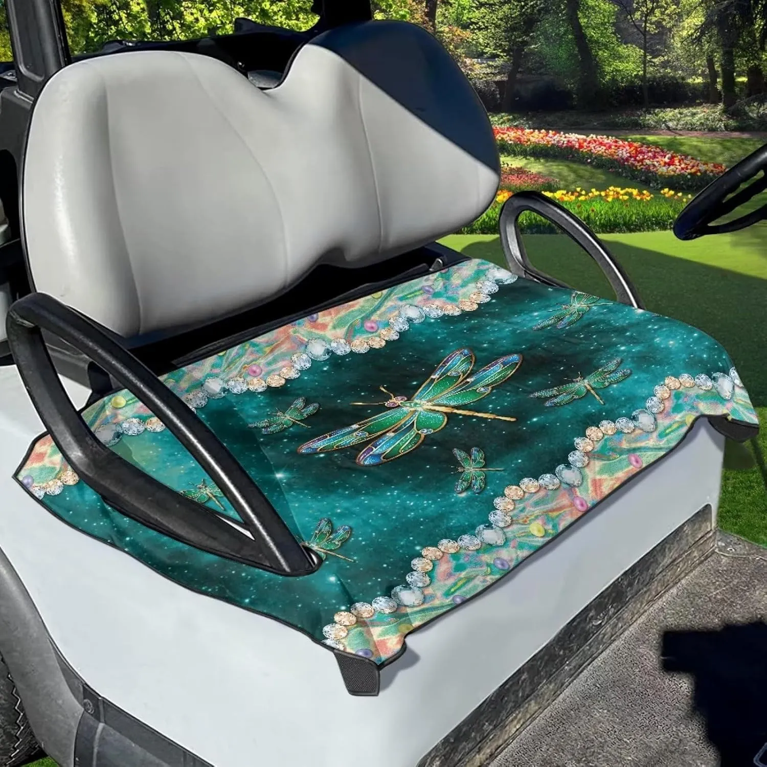 Golf Cart Seat Covers, Golf Cart Seat Blanket Towel, Travel Sports Golf Cart Seat Cover for 2-Person Seats Club Car, Golf Cart Accessories