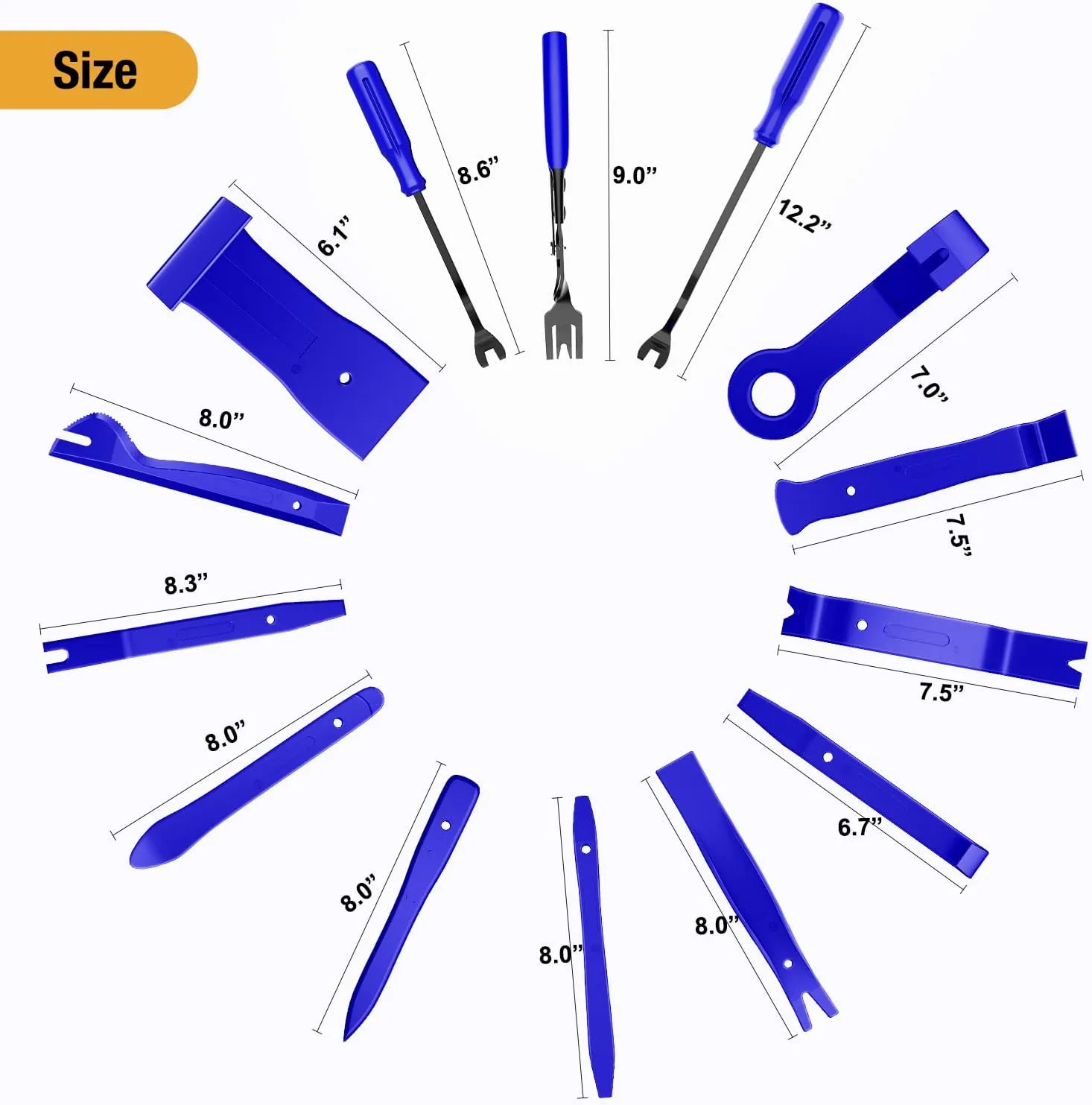 GOOACC 238Pcs Trim Removal Tool, Auto Push Pin Bumper Retainer Clip Set Fastener Terminal Remover Tool Adhesive Cable Clips Pry Kit Car Panel Radio Removal Auto Clip Pliers (GRC-207)