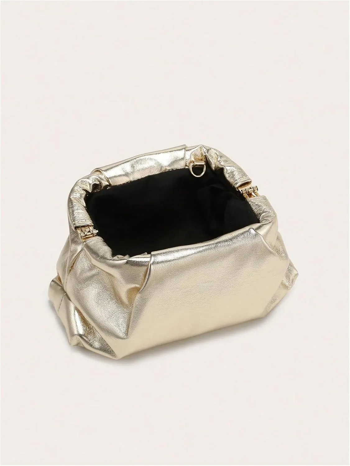 GORGLITTER Women's Evening Bag Leather Ruched Clutch Purses Wedding Bridal Clutch Party Prom Handbags