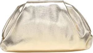 GORGLITTER Women's Evening Bag Leather Ruched Clutch Purses Wedding Bridal Clutch Party Prom Handbags