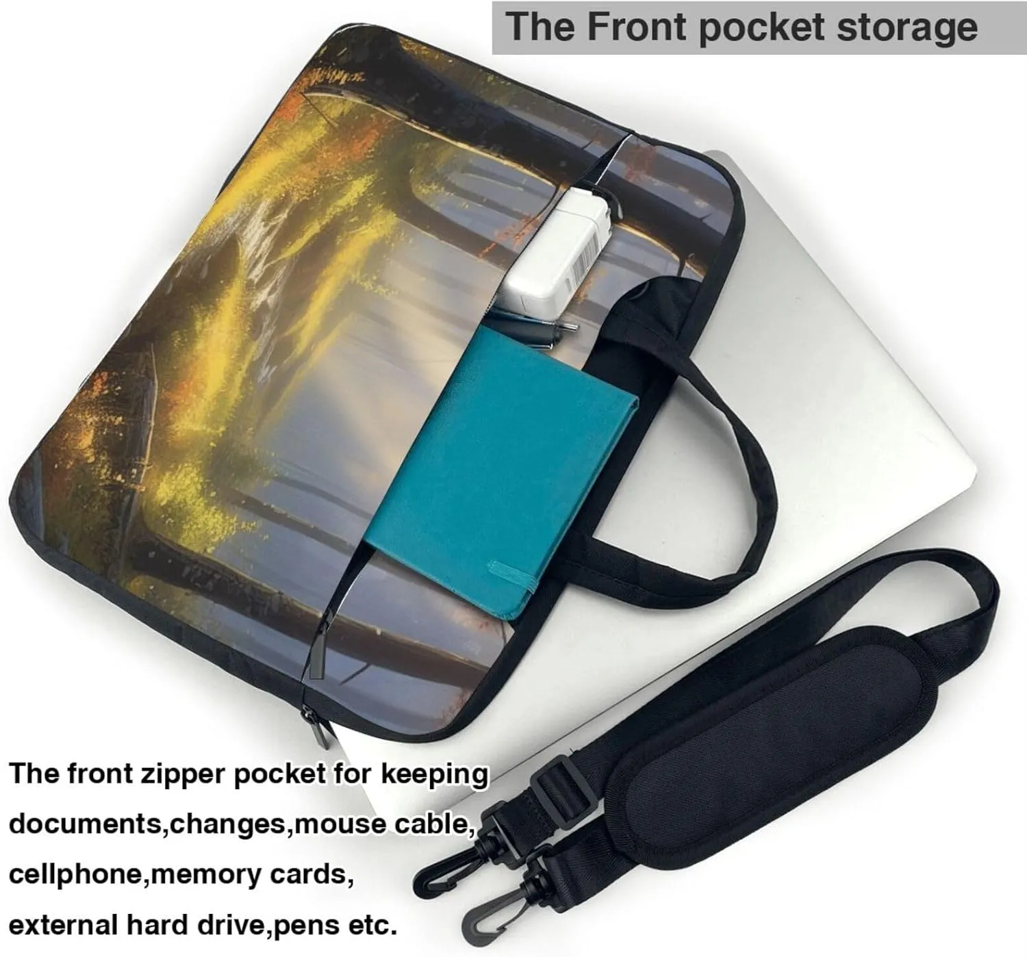 Gossamer Glow Print Laptop Bag, 13-15.6 inch Work Tote Briefcase Messenger Bag Gifts for Men Women