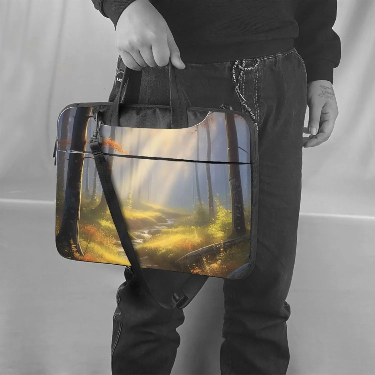 Gossamer Glow Print Laptop Bag, 13-15.6 inch Work Tote Briefcase Messenger Bag Gifts for Men Women