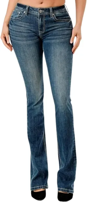 Grace in LA Easy Fit Boot Cut Denim Jeans Blue EB61909
