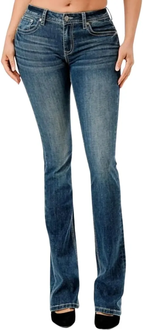Grace in LA Easy Fit Boot Cut Denim Jeans Blue EB61909