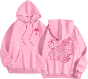 Graphic Graphic Hoodies for Women Pullover Meet Me at The Ocean Beach Oversized Sweatshirts Girls Preppy Cute Hoodie