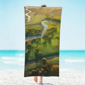 Grassland Beach Towel Microfiber Sand Free Essentials Oversized Soft Sport Towels for Adult Yoga Picnic Blanket for Travel Swim Quick Dry Absorbent Accessories 31x61 in 1 Piece