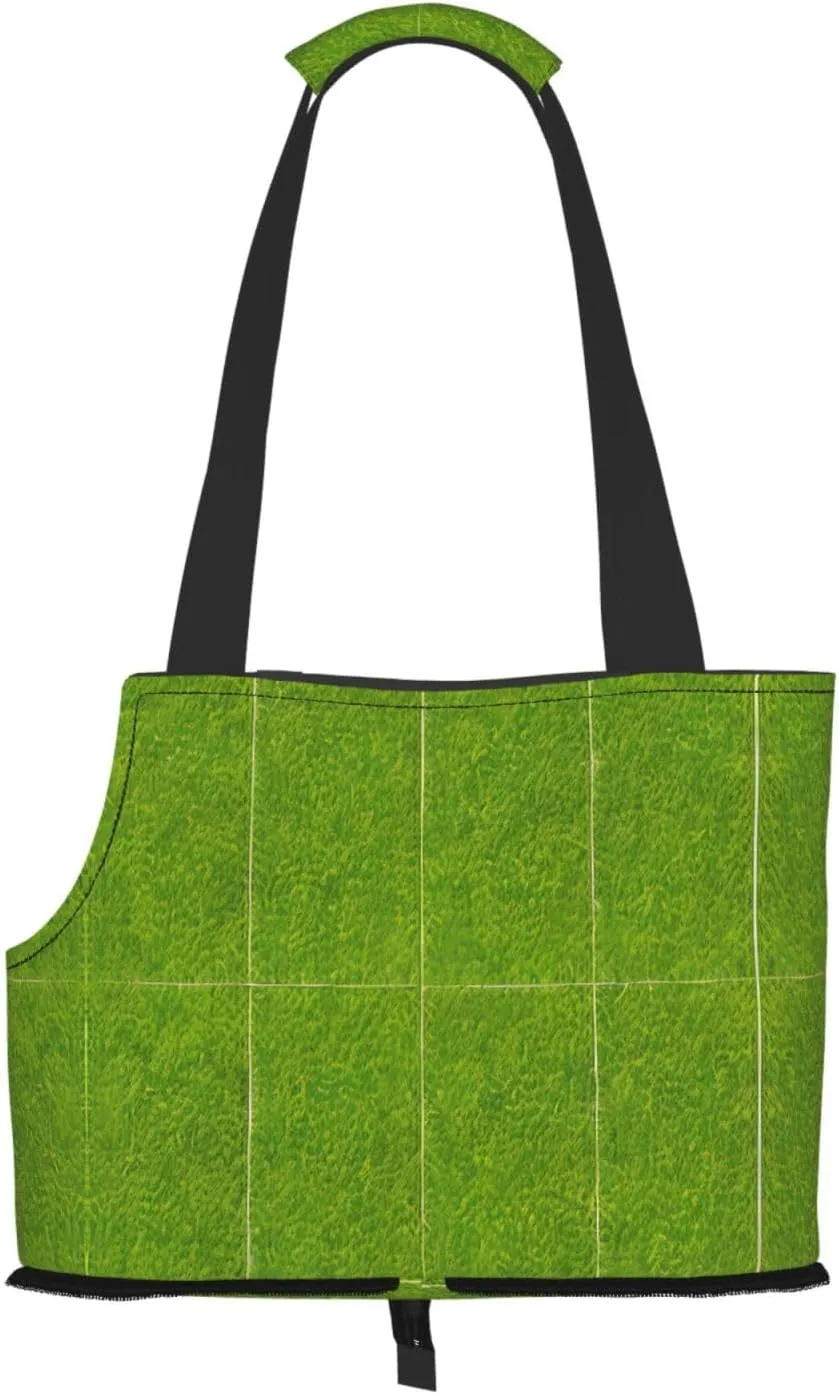 Green Grassland Printed Pet Shoulder Bag, Specially Designed for Small Dogs and Cats, Multifunctional Shoulder and Handbag