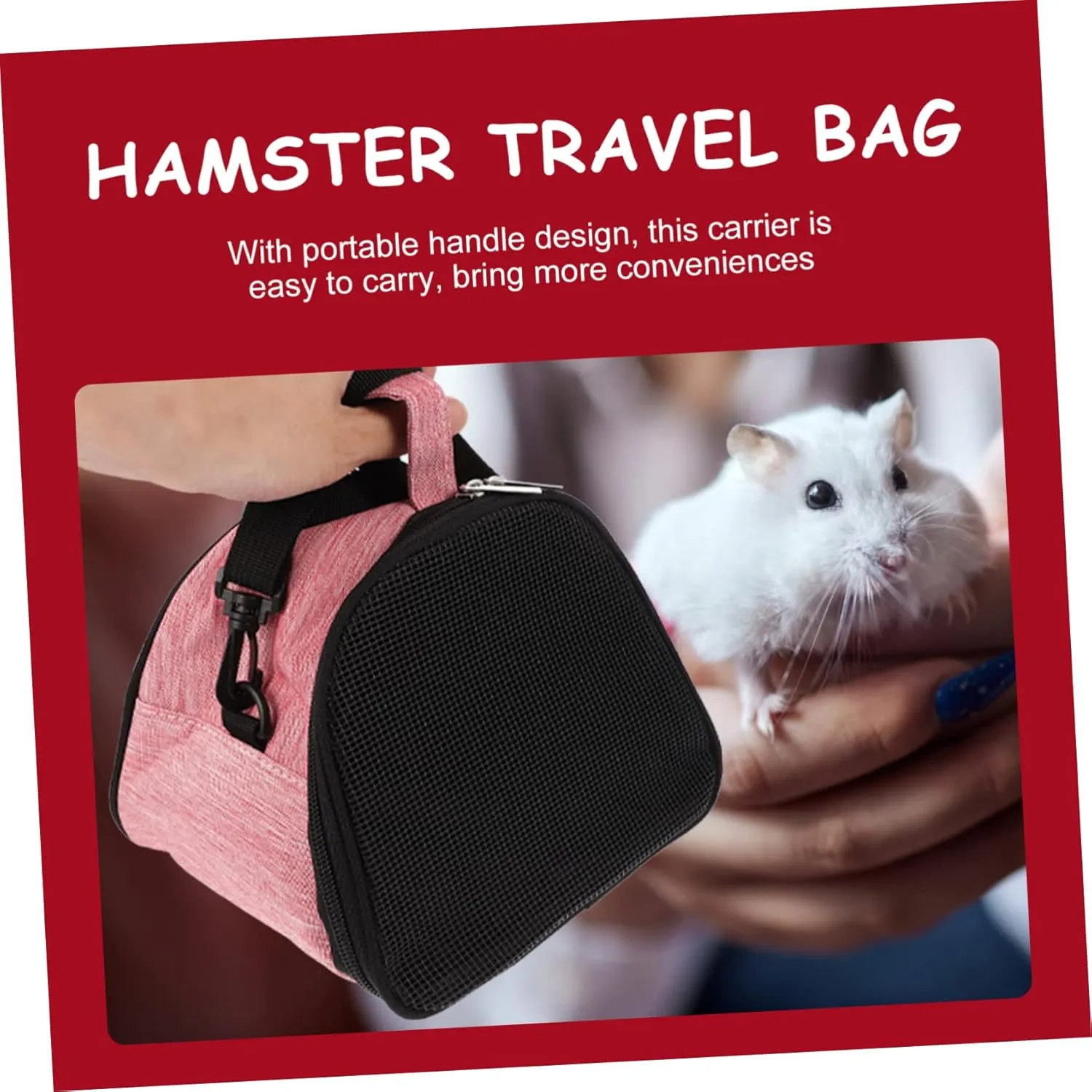 Guinea Pig Rat Travel Carrier Mesh Breathable Cage Hamster Pouch Adjustable Shoulder Bag Oxford Fabric