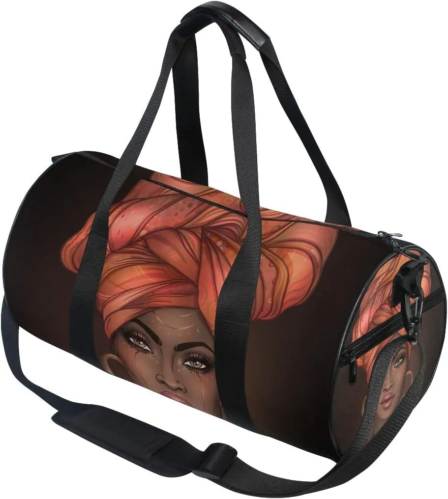 Gym Sports Dance Travel Duffel Bag African American Woman Luggage Bag for Weekender Sports Vacation