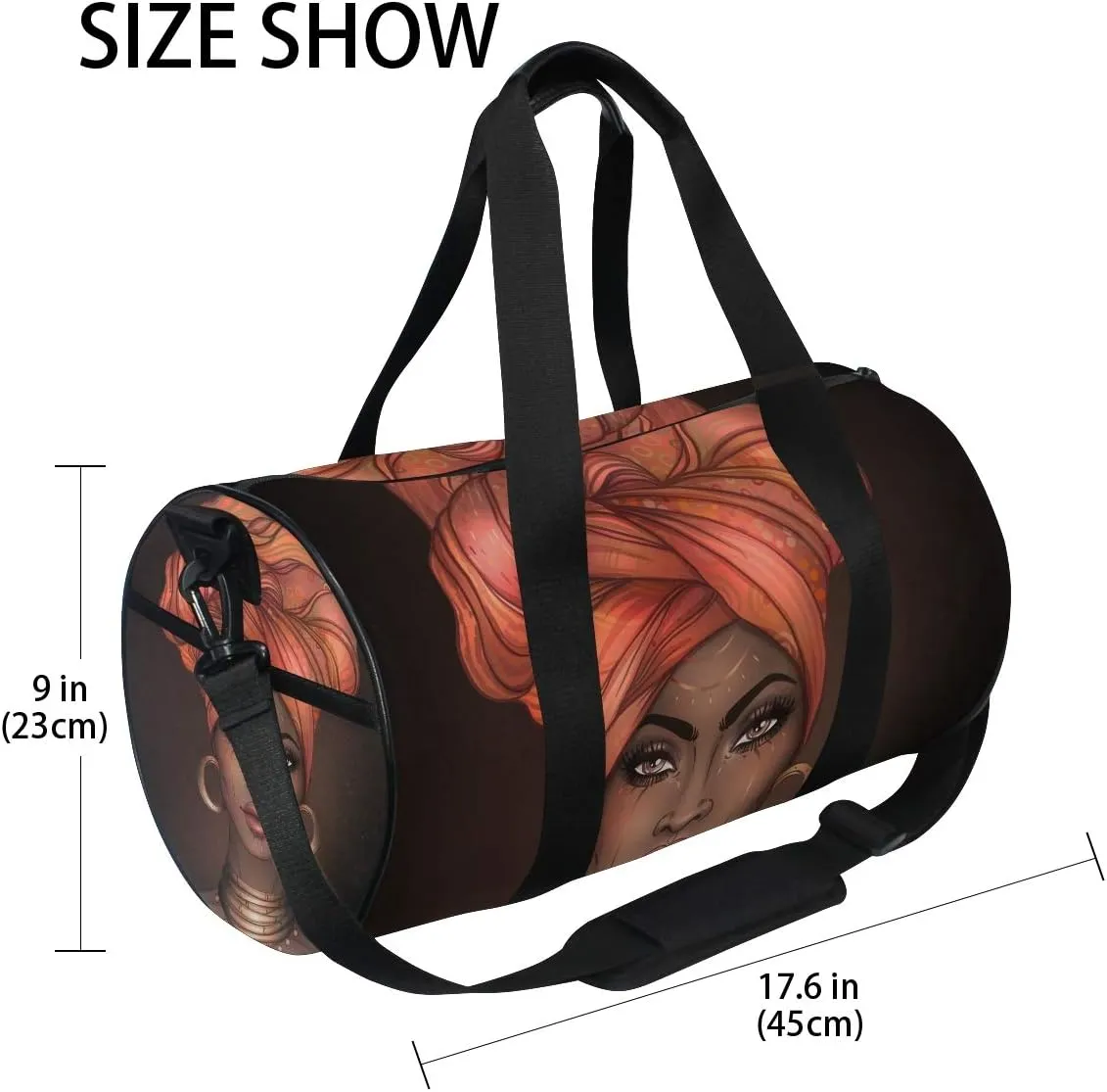 Gym Sports Dance Travel Duffel Bag African American Woman Luggage Bag for Weekender Sports Vacation
