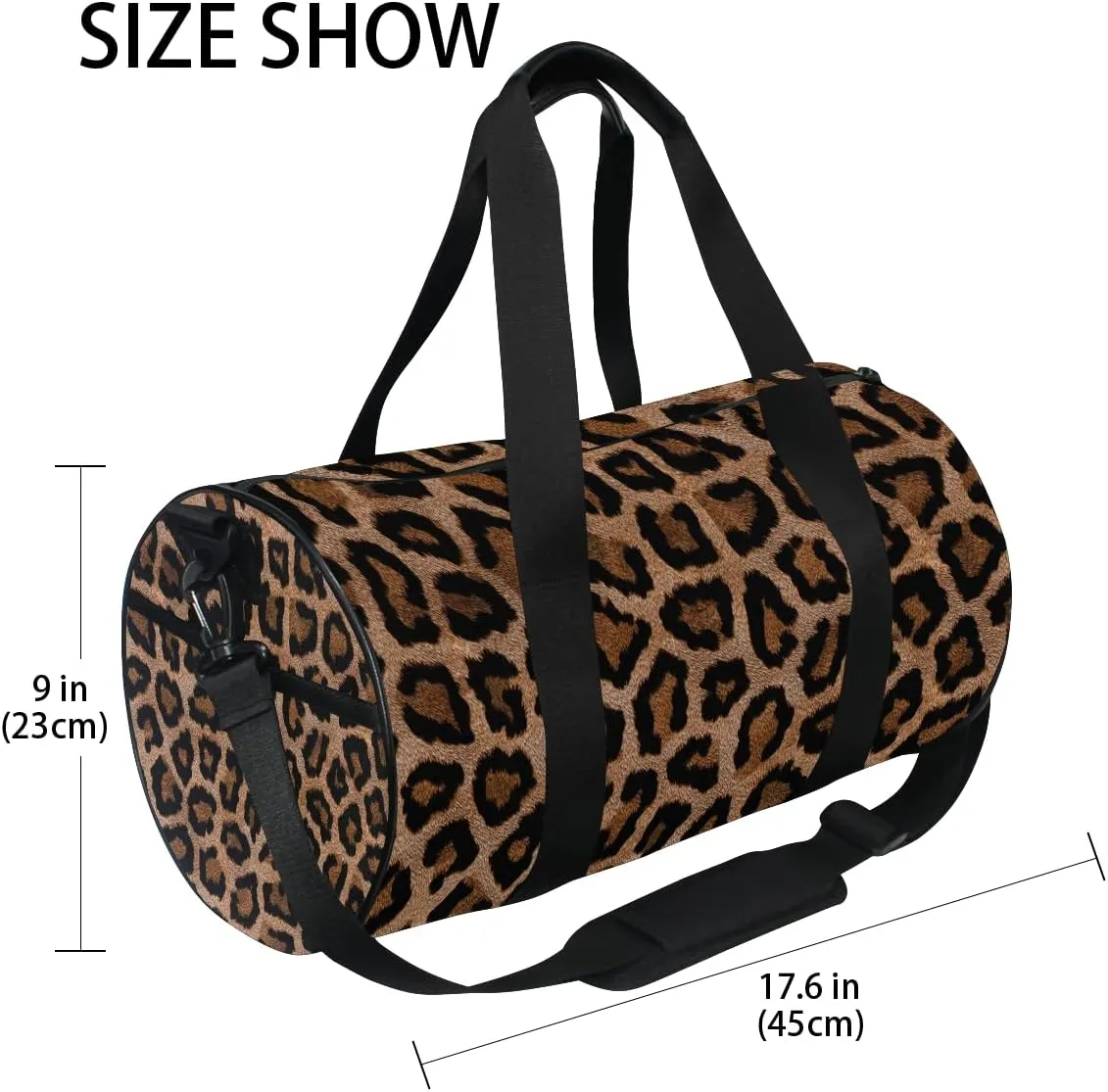 Gym Sports Dance Travel Duffel Bag Leopard Print Luggage Bag for Weekender Sports Vacation