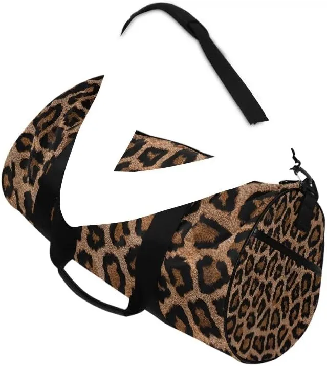 Gym Sports Dance Travel Duffel Bag Leopard Print Luggage Bag for Weekender Sports Vacation