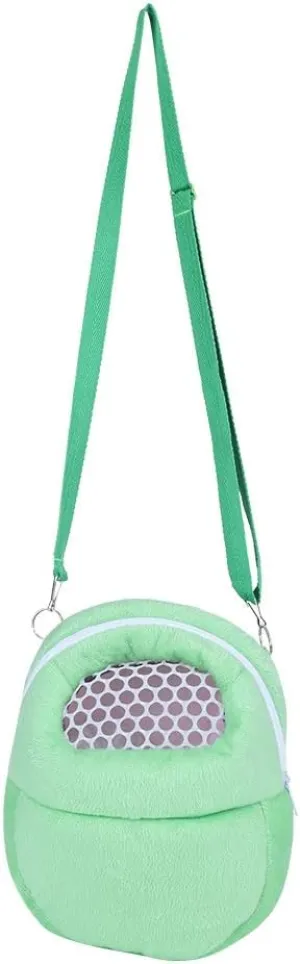 Hamster Carrier, Portable Breathable Outgoing Travel Bag with Shoulder Strap Warm Sleeping Hanging Bag for Small Pets Sugar Glider Squirrel