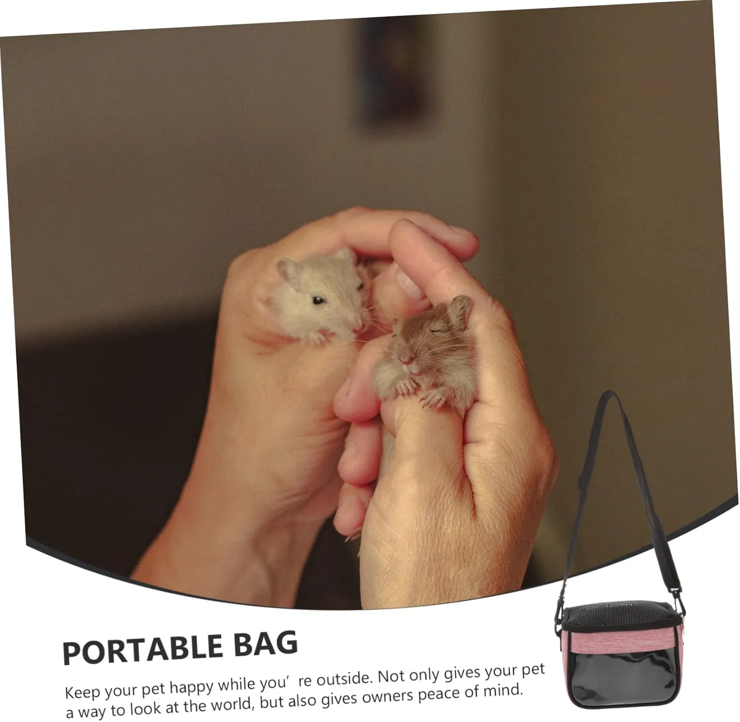 Hamster Shoulder Bag Portable Pet Carrier for Guinea Pig Hedgehog Squirrel Chinchilla