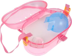 Hamster Travel Carrier Outdoor Case for Small Animals Portable Pet Cage Feeder Water Bottle for Hamster Chinchilla Guinea Pig