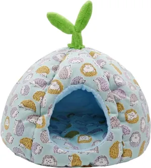 Handmade Sleeping Bag Pouch Hideout Cave Habitat for Hedgehog Guinea Pig Hamster Ferret Squirrel Small Animal Bed Nest House Cage Portable Big Cushion (Blue)
