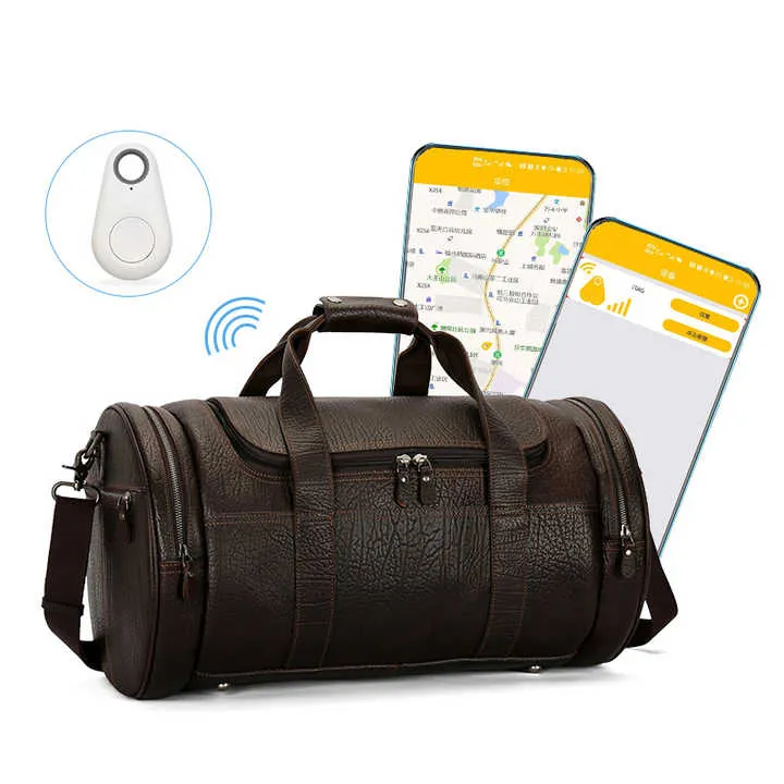 Handmade Vintage Business Zipper Genuine Leather Men's Outdoor Duffel Bag