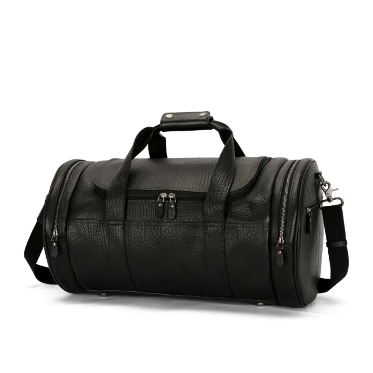 Handmade Vintage Business Zipper Genuine Leather Men's Outdoor Duffel Bag