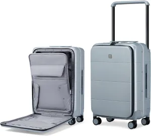 Hanke Luggage Hard Shell Suitcases 24 Inch Checked-Medium Luggage with Spinner Wheels TSA Approved Luggage Travel Suitcases Wide Handle for Men Women(Grey)