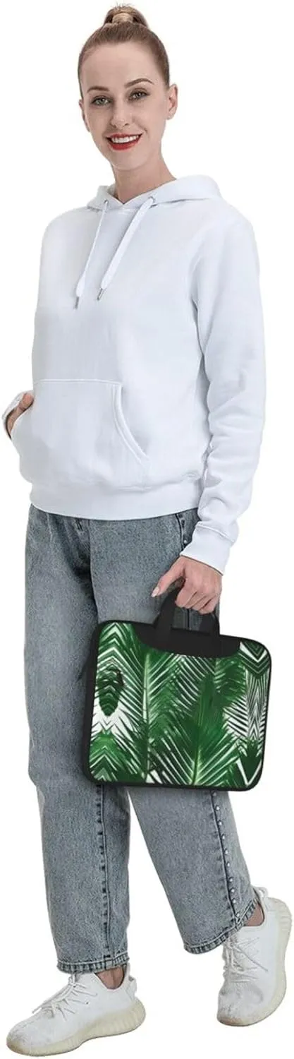 Happy Camper Green Print Notebook Computer Protective Carrying Cover With Pocket,13 Inch Laptop Shoulder Bag